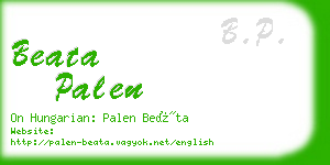beata palen business card